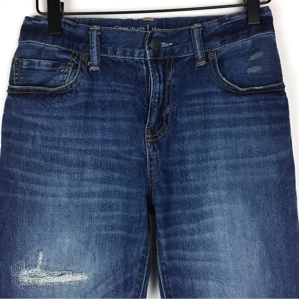 GAP Kids Jeans Original Straight Leg Distressed 100% Cotton Denim 14 Regular